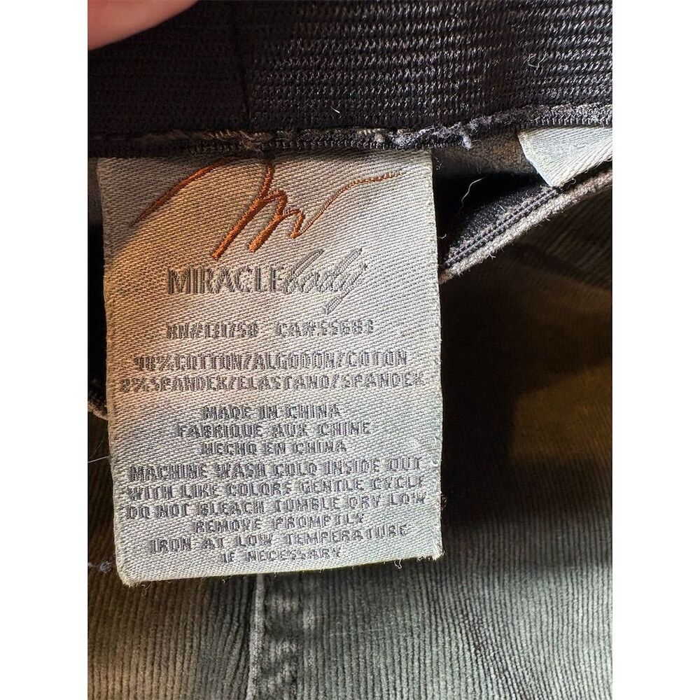 Miracle Body Women's Green Corduroy Dress Pants Size 8 Stretch Waist - Picture 7 of 7